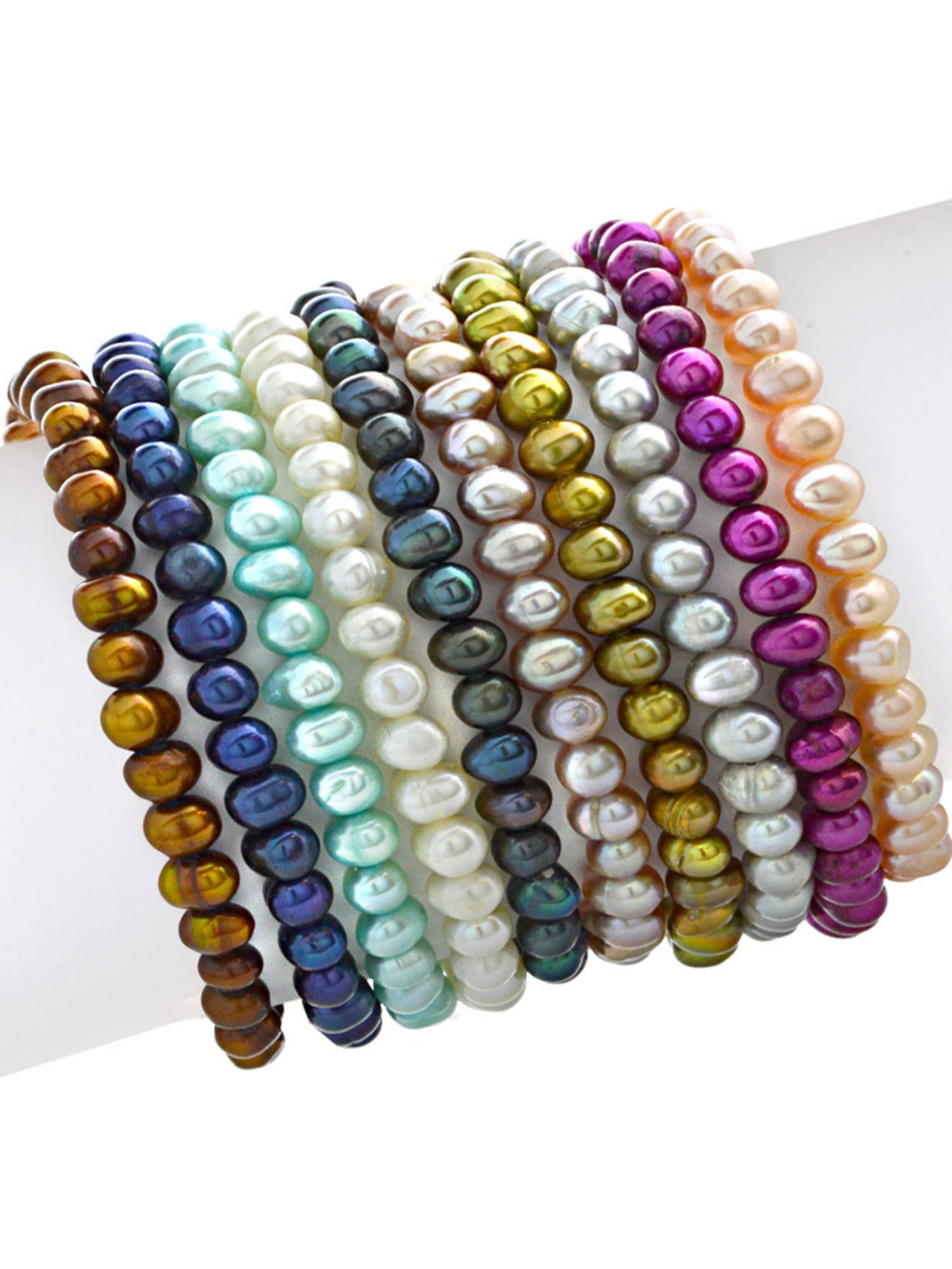 Boxed Gemstone Double Strand Pearl Bracelet - Pearl & Clasp